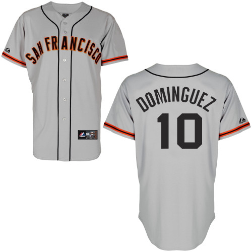 Chris Dominguez #10 mlb Jersey-San Francisco Giants Women's Authentic Road 1 Gray Cool Base Baseball Jersey
